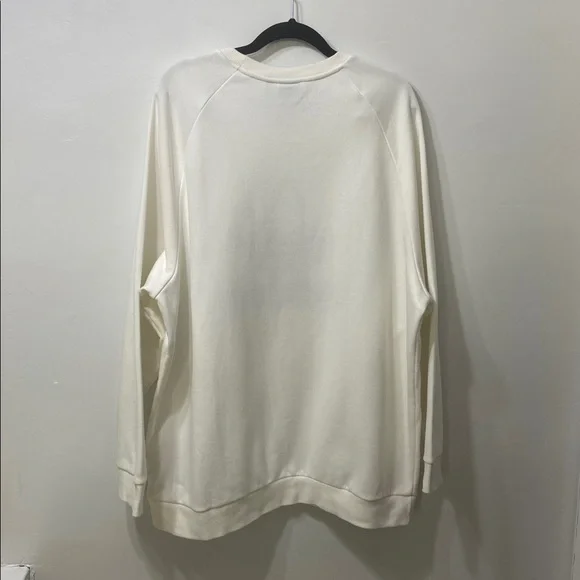 Adidas Cream , Long Sleeve Sweatshirt With Colorful Trefoil Logo.Size- XL - Picture 2 of 14